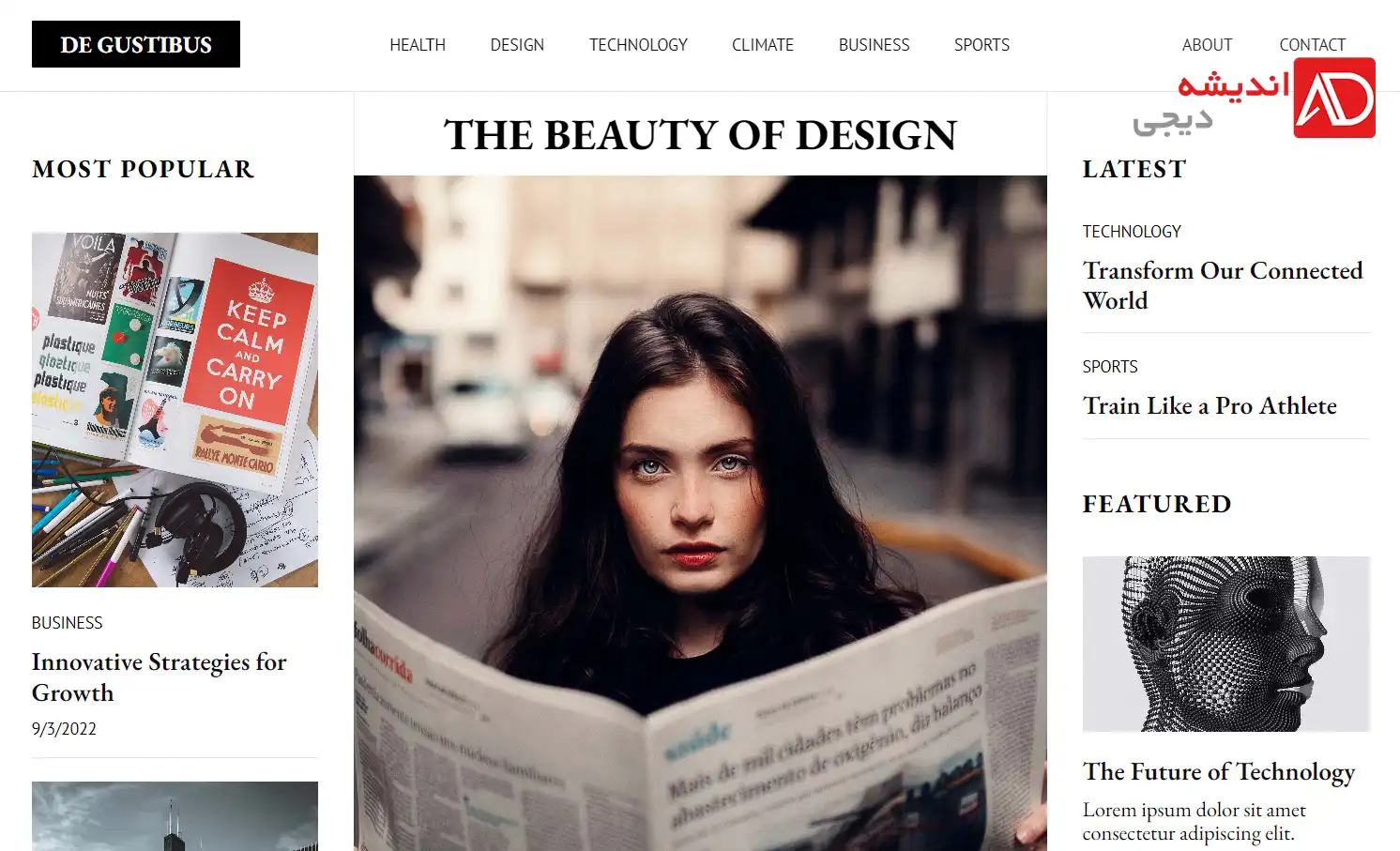 News website design