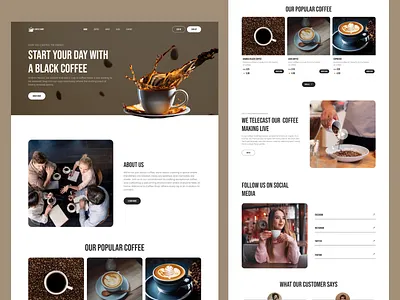 Restaurant and coffee shop website design